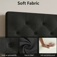 thumbnail image 2 of 4 Ever Winner Queen Size Bed Frame, Upholstered Platform Bed with Headboard, Button Tufted Headboard, Dark Gray, 2 of 7