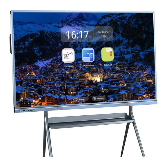 BELNET Interactive Whiteboard, 55 Inch Touch Screen All-In-One Electronic Calendar, 4K Monitor Wireless Smart TVs Projection Player for Advertisin and Business