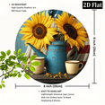 2D Flat, 1pc Patriotic Sunflower Metal Sign - Round Iron Wall Decor ...