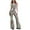 Multicolor, variant on CAIXIA Overalls For Women Women's Rainbow Striped Halter Jumpsuit - Shiny Bell-Bottom Romper for Carnival & Costume Parties,Multicolour
