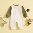 thumbnail image 5 of NOLDARES Baby Boy Long Sleeve Romper Jumpsuit Striped Fall Winter Clothes One Piece Outfit(AG,0-3 Months), 5 of 6