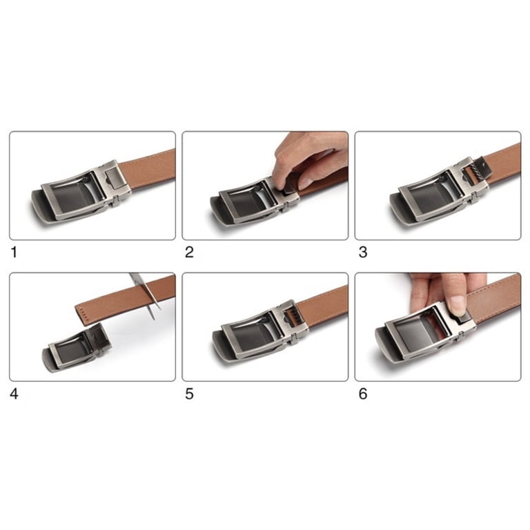 Men's Click Ratchet Belt Dress with Sliding Buckle Adjustable Trim to Exact  Fit 28"-43" (Black-Glossy) - Walmart.com