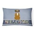 thumbnail image 1 of Carolines Treasures BB5697PW1216 Faon Flashy Boxer Bienvenue Toile Tissu Coussin Décoratif, 1 of 3