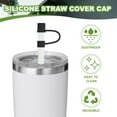 thumbnail image 3 of Silicone Straw Covers Cap Drinking Straw Toppers with Handle Dust-Proof Fit for Water Bottle 30-40 oz Tumbler Black, 3 of 5