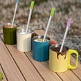 thumbnail image 3 of FEAMOS Reusable Outdoor Straw Set Stainless Steel Retractable With Silicones Straws For Travel Work, 3 of 8