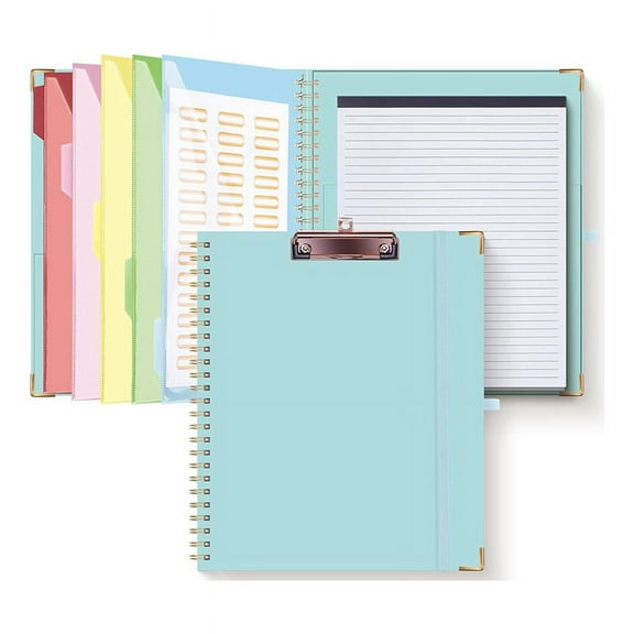 Clipboard, 5 Dividers with 10 Pockets, Form Holders & Clipboards, Blue