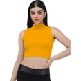 thumbnail image 1 of eloria Women's Top High-Neck Sleeveless Crop Tank Top Color: Yellow | Size: M, 1 of 6