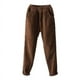thumbnail image 3 of Pantalones harén de pana gruesa para mujer, pantalones con forro polar para otoño e invierno, pantalones casuales recortados populares para mujer, pantalones de rábano, 3 of 5