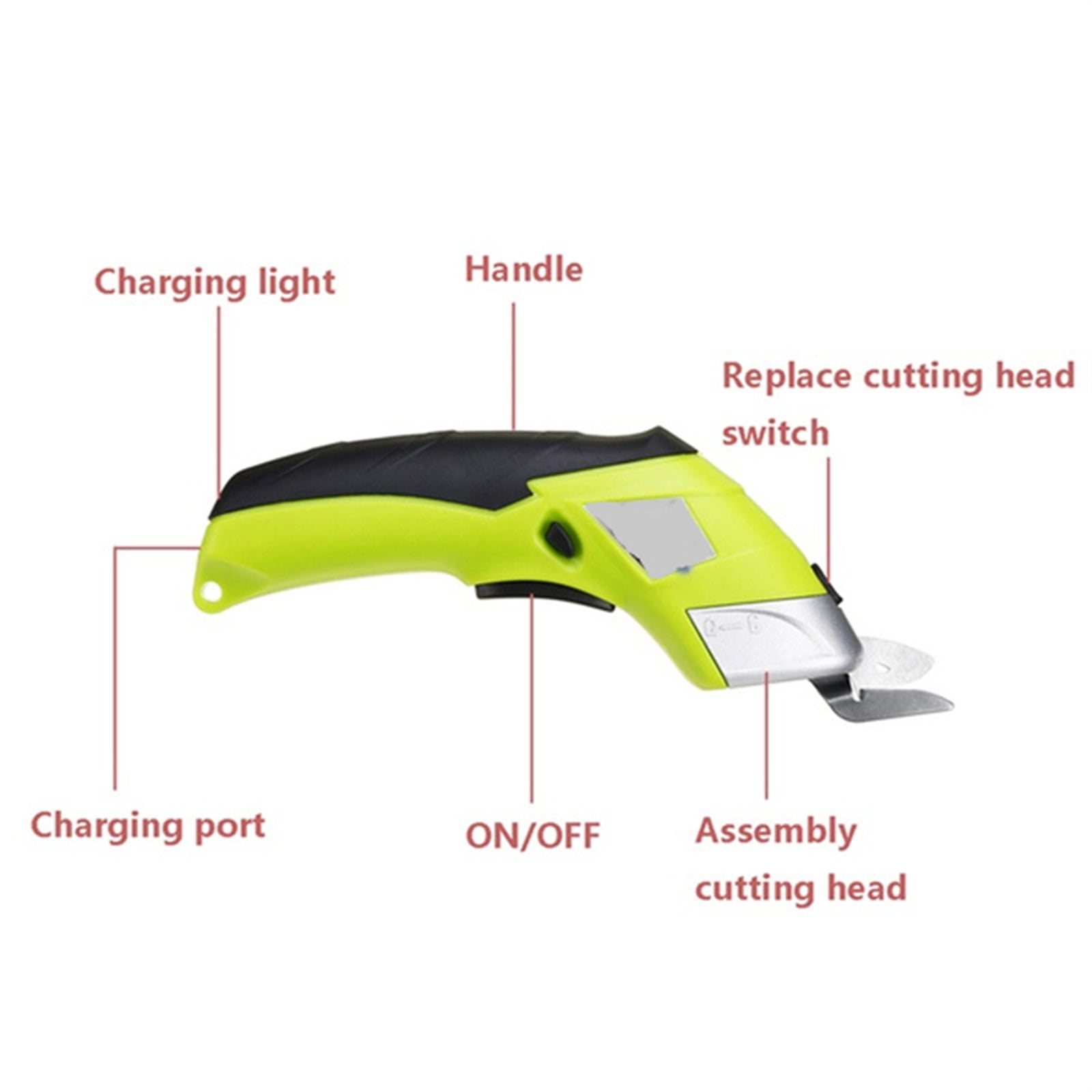 20W Electric Scissors Cordless Shears W/ 2 Blades/Box Handheld Sewing Fabric Cutter Tool Crafts Cardboard Scrapbooking ,High Efficiency