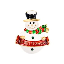 HUANLEDASH Christmas Brooch Wreath Christmas Tree Snowman Decor Snowflake Decor Colorful Rhinestone Exquisite New Year Gift Sweater Coat Decor Jewelry