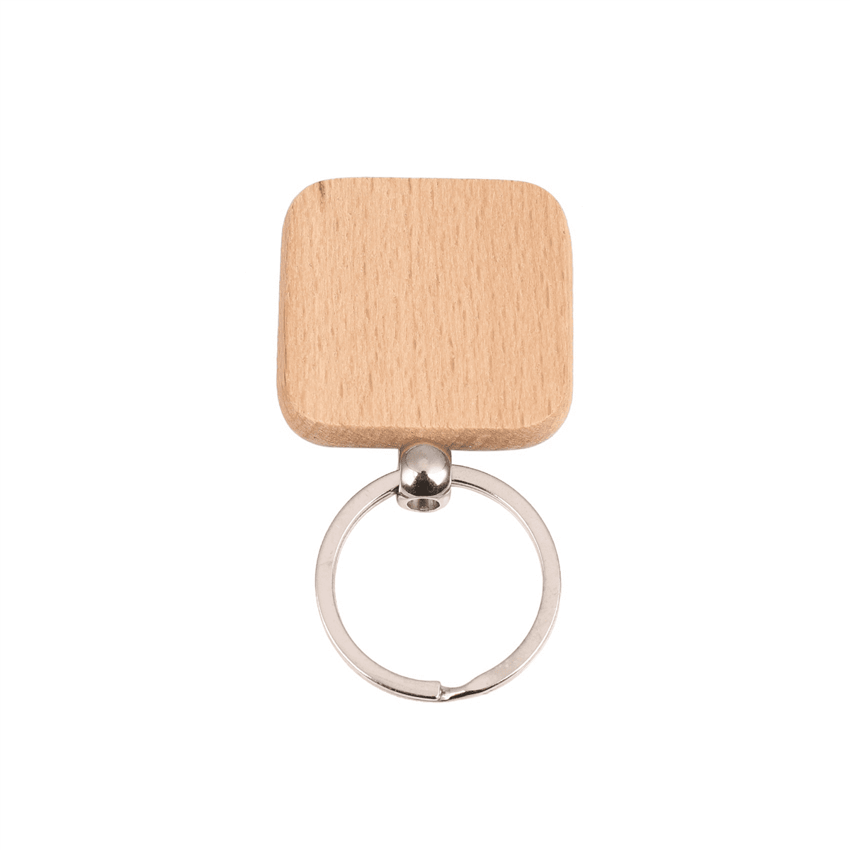 180Pcs Blank Square Wooden Keychain DIY Key Tag Gift