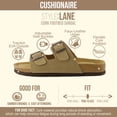 thumbnail image 3 of Cushionaire Lane Cork Footbed Sandals for Women – Comfortable Double Buckle Slip-On with Genuine Suede Footbed & Arch Support Slides for Women Footwear, 3 of 22