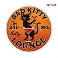 thumbnail image 5 of Tin Metal Sign Vintage Bad Kitty Lounge Wall Art Decor Round 8x8, 5 of 5