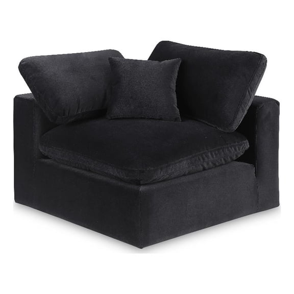 Meridian Furniture Comfy Black Velvet Corner Chair