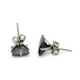 thumbnail image 2 of BEBERLINI Stud Earring Set of 4 Cubic Zirconia Earrings Shinny Female Black Square Ear Jewelry Size 8, 2 of 6