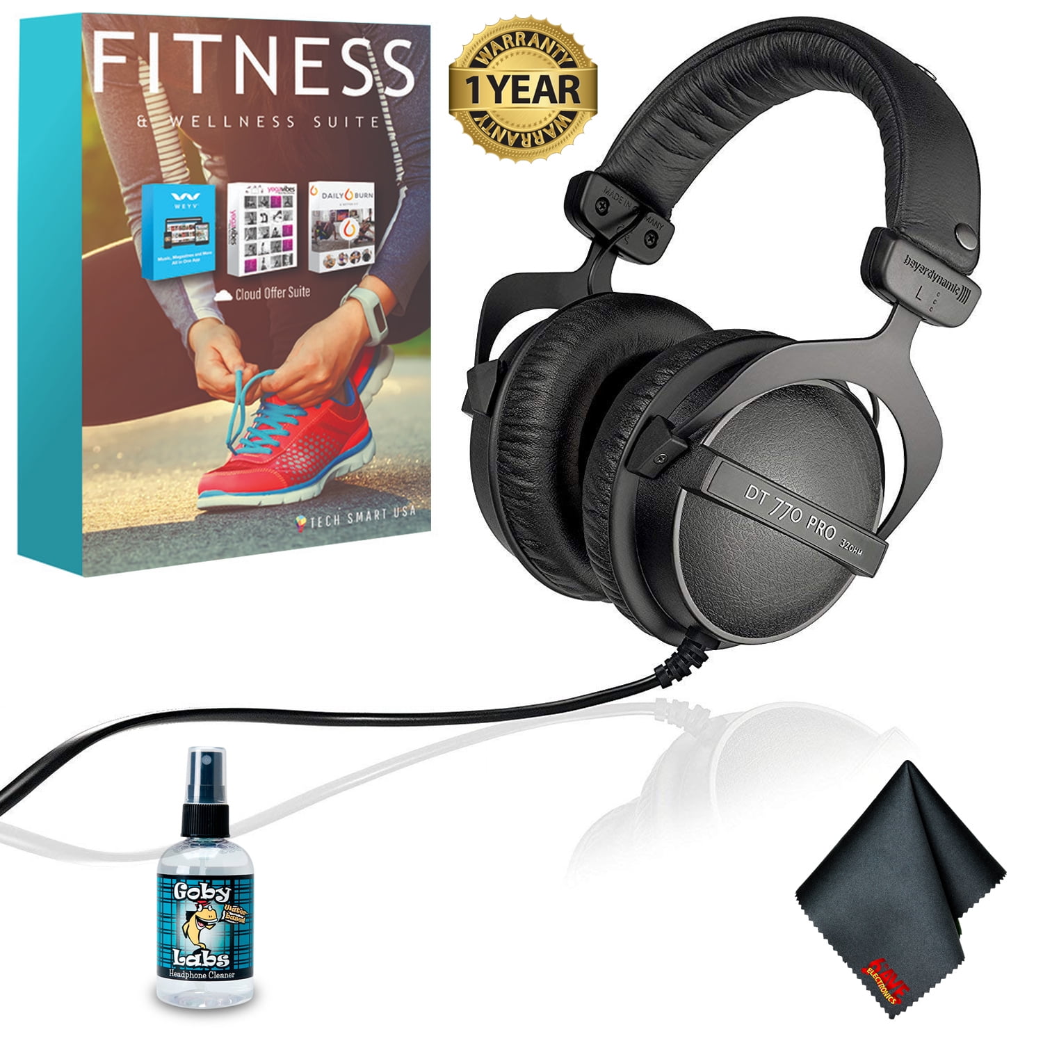 Beyerdynamic DT 770 PRO 32 Ohm Studio Headphone Headphone Cleaner Cleaning Cloth 6 month