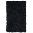 thumbnail image 2 of Safavieh Leather Dimitri Solid Shag Area Rug, Black, 5' x 8', 2 of 11