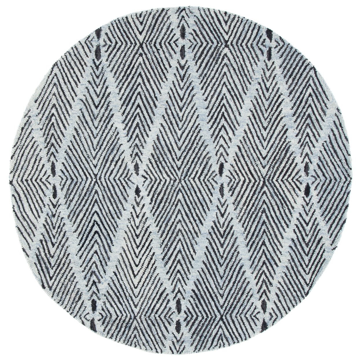 SAFAVIEH Micro-Loop Angelica Diamond Area Rug, Light Blue/Charcoal, 8' x 10'