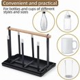 thumbnail image 3 of Bottle Holder,Dish Drainer Bottles,6 Bottle Stand, Metal Cup Holder with Drip Tray and Bottle Dryer, 3 of 5