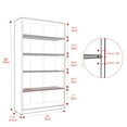 thumbnail image 6 of MAYEERTY Gray 5-Shelf Modern Wood Bookcase, 60" Tall, for Bedroom, Living Room, and Manga Library, 6 of 7