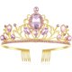 thumbnail image 1 of wonima11 Pink Rose Diamond Gold Tiara for Little Girls in Birthday Tea Party Sleeping Beauty Halloween, 1 of 1