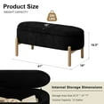 thumbnail image 3 of Kithkasa 41″ Upholstered Ottoman Bench for Bedroom End of Bed, Bedroom Bench with Solid Wood Legs and Padded Seat, Modern Entryway Bench for Bedroom, Living Room,Black, 3 of 7