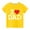 Yellow, variant on Odeerbi 3-10Y Kids Boys Girls Father's Day Cotton T-shirt Toddler Fashion Cute Solid Color Round Neck Heart Print Short Sleeve Top Baby Clothes Black
