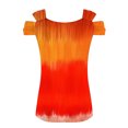 thumbnail image 4 of Camisas de Manga Corta para las Mujeres, Cuello en V Plegable de Impresión Del Hombro Top Casual Hecho de Poliéster Cómodo para el Verano, Tops de Bikini para las Mujeres, 4 of 8