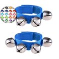 thumbnail image 1 of Dvruxg 2 Pcs Clochettes de Poignet, Grelots Clochettes de Cheville Clochettes de Poignet Bracelet Instruments de Percussion Bande Rythmique Musicale 4 Clochettes Argentées pour Fête Noël (Bleu), 1 of 3