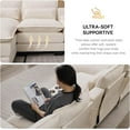 thumbnail image 5 of 125'' U Shaped Cloud Modular Sectional Sofa with Chaise Lounges, Chenille Upholstered Comfy Couch with Storage Console, USB Charging Ports & Cup Holders, Modern Deep Seat Sofa for Living Room, Beige, 5 of 7