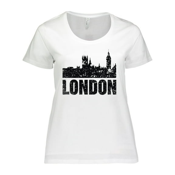 Inktastic London England City Skyline with Grunge Women's Plus Size T-Shirt