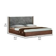 thumbnail image 5 of Benjara Xico King Size Platform Bed, Panel Design Headboard, Concrete Gray, Brown, 5 of 6
