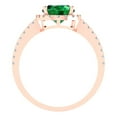 thumbnail image 4 of Solitaire with Accents Engagement Ring for Women - 2.27ct Simulated Emerald in 18K Rose Gold Promise Ring, 4 of 6