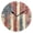 Black, variant on Flag Pattern Patchwork Round Wall Clock Silent Analog Battery Operated Gold Pointer Home Decor 9.84" Diameter