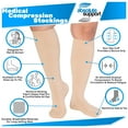 thumbnail image 3 of 5XL Compression Socks for Varicose Veins 15-20 mmHg - Closed Toe - Beige, 5X-Large, 3 of 10