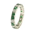 thumbnail image 3 of SL Collection Sterling Silver Cubic Zirconia Green Emerald Alternating Eternity Band, 3 of 4