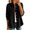 Black, variant on Distressed Denim Jacket for Women Long Sleeve Collared Button down Jean Jackets with Chest Pocket Ripped Hem Hippie Western Cowboy Coats Black XXL