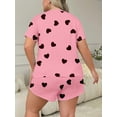 thumbnail image 2 of Musefolio Womens Plus Size Abstract Print Pajama Set Short Sleeve Top Shorts Sleepwear 1X-5X, 2 of 9