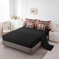 thumbnail image 5 of jejeloiu Ancient Bohemian Aztec 7pcs Bedding Comforter Set,Boho Exotic Style Queen Bedding Sets,Red Beige Cyan Queen Sheet Sets For Men Women,Breathable Home Decor Reversible, 5 of 8