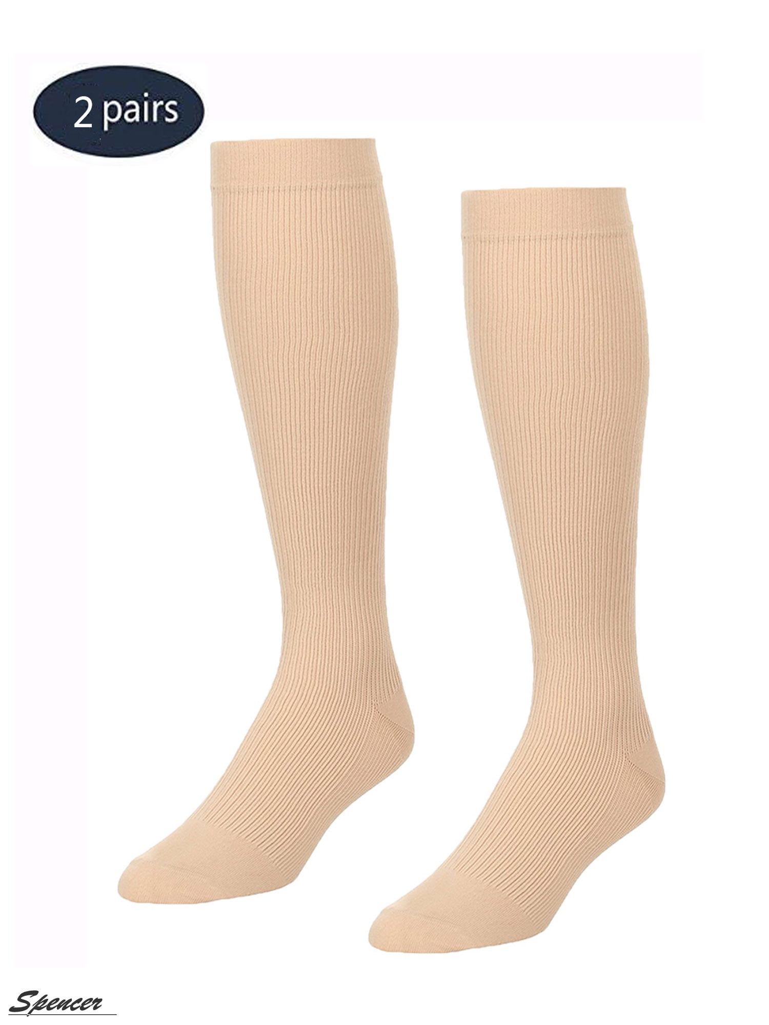 Spencer 2 Pairs Knee High Graduated Compression Socks 10-20mmHg for Men ...