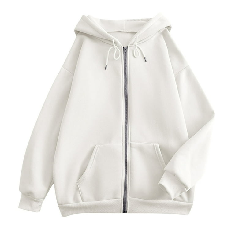 Streetwear White Hoodie Outfit Women's Heavyweight Hoodie White