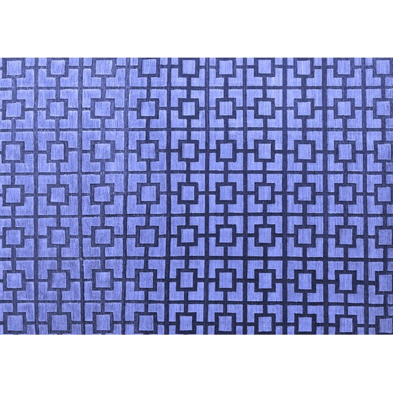 Ahgly Company Machine Washable Indoor Rectangle Abstract Blue Modern Area Rugs, 7' x 10'