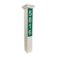 thumbnail image 2 of ADDRESSES OF DISTINCTION White Address Post with Reflective Numbers â€“ 32â€ Tall Customized House Marker - Hardware & Mounting Stake Included - Help Vehicles (Nantucket, Green Reflective), 2 of 4
