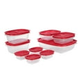 thumbnail image 1 of Recipientes para almacenamiento de alimentos Rubbermaid EasyStore, juego de 18 piezas, 1 of 6
