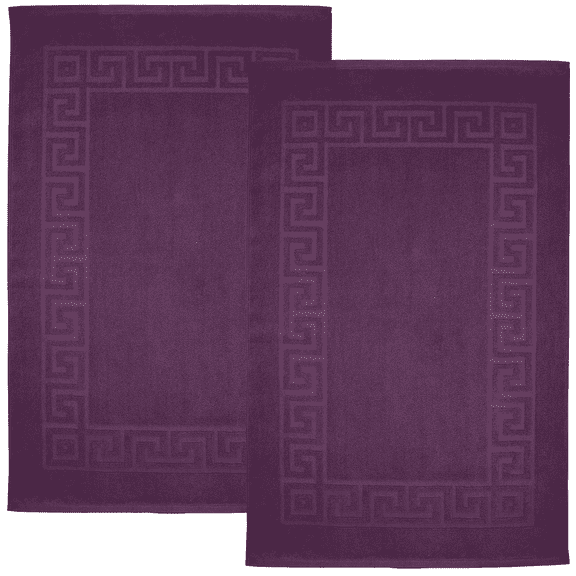 Dan River Purple Passion Bath Mat Greek Set 2 piece 20x32 in Soft Quick Drying Cotton Bathroom Rugs