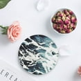 thumbnail image 3 of FMSHPON Ocean Wave Set of 6 Round Coaster for Drinks, Absorbent Ceramic Stone Coasters Cup Mat with Cork Base for Home Kitchen Room Coffee Table Bar Decor, 3 of 5