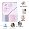 thumbnail image 5 of Softan Baby Hooded Bath Towel and Washcloths, Extra Soft and Ultra Absorbent, 6 Pack Gift for Newborn and Infants, Pink Elephant, 5 of 6