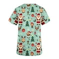 thumbnail image 4 of Holiday Gifts! Titcea Christmas Scrub Tops Women Xmas Printed Short Sleeved V Neck Scrub Tops with Pockets Lightweight Stretchy Cute Working Uniform, 4 of 5