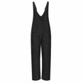 thumbnail image 6 of BRGZLK Women's Casual Summer Jumpsuits 2025 Casual Sleeveless Y2K Romper Long Playsuit Strap Button Jumpsuit Black S, 6 of 6