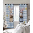 thumbnail image 4 of Easter Gnomes Blackout Curtains for Bedroom Living Room Darkening Curtains 63 Inches Long Watercolor Eggs Basket Daisy Spring Blue Plaid Window Curtain 2 Panels Set Window Treatment Drapes 52"x63", 4 of 9